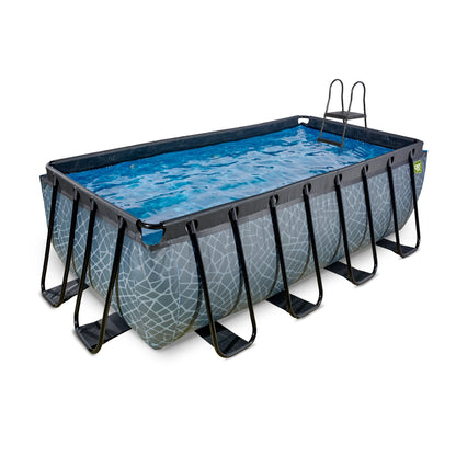 EXIT Stone Pool rechteckig 400x200x122cm - grau