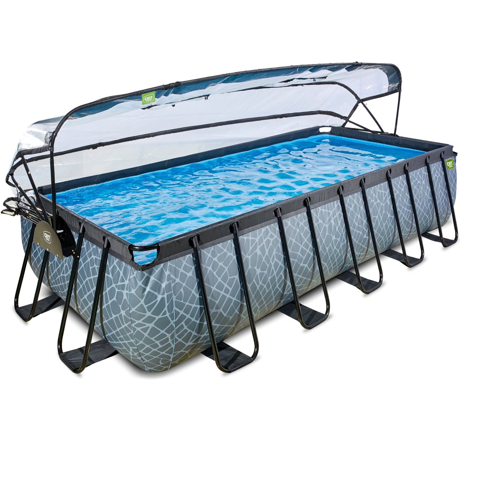 EXIT Stone Pool rechteckig 540x250x122cm mit Abdeckung - grau