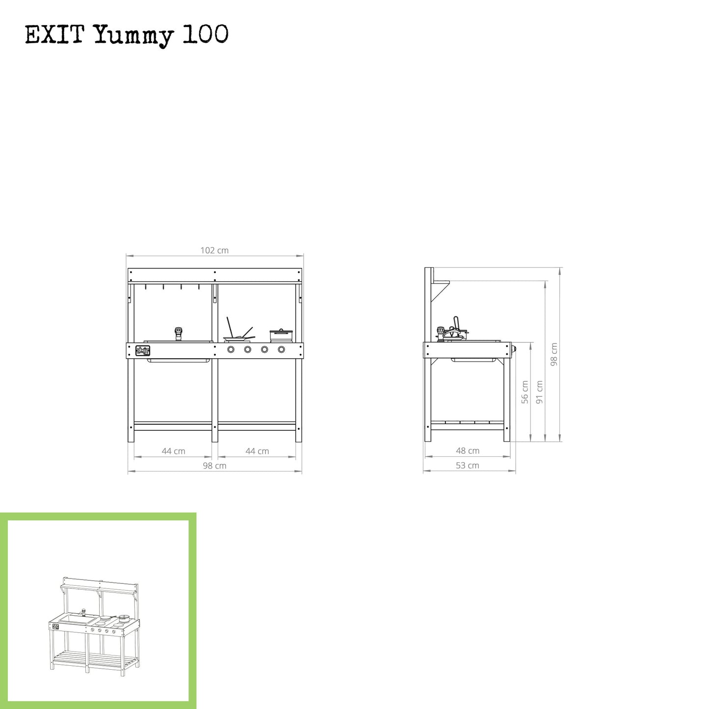 EXIT Yummy 100 Gartenküche für Kinder Maße