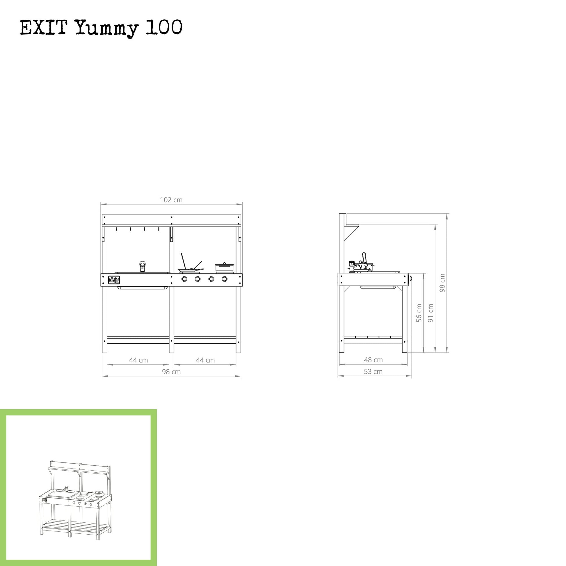 EXIT Yummy 100 Gartenküche für Kinder Maße