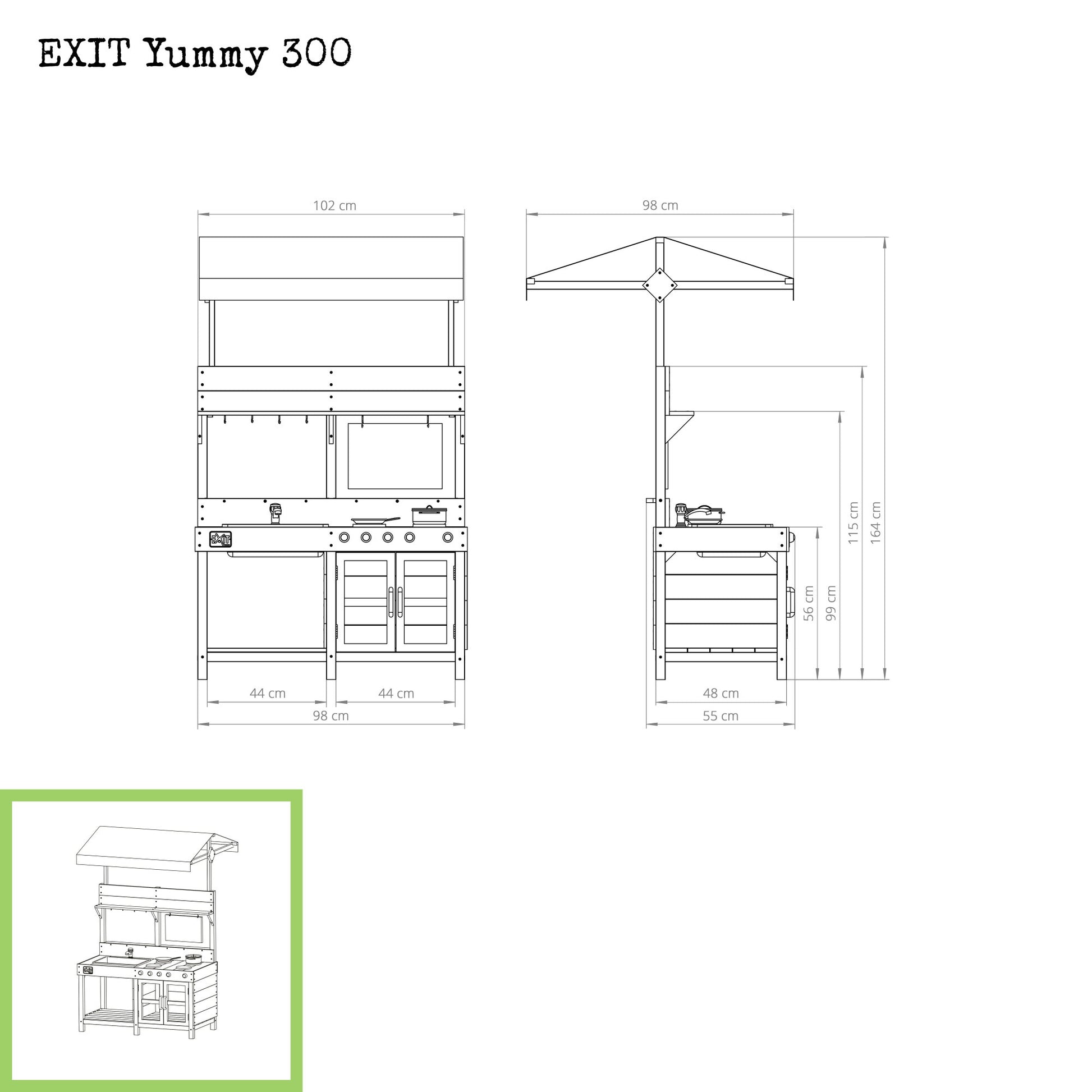 EXIT Yummy 300 Gartenküche für Kinder Maße