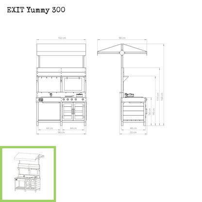 EXIT Yummy 300 Gartenküche für Kinder Maße