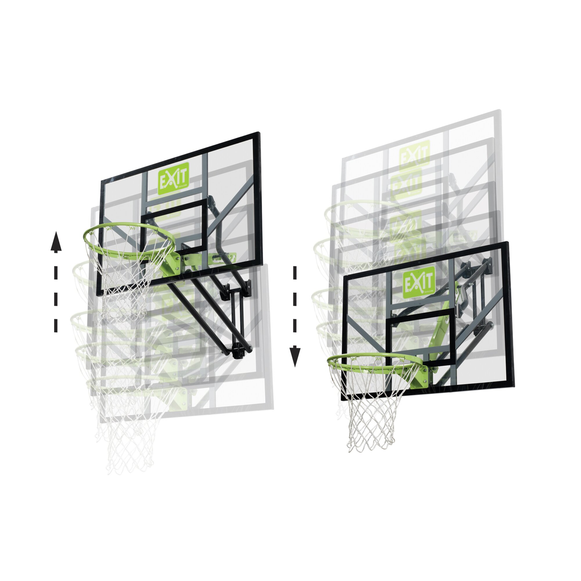 EXIT Galaxy Basketballkorb Wandmontage grün/schwarz 5 Stufen
