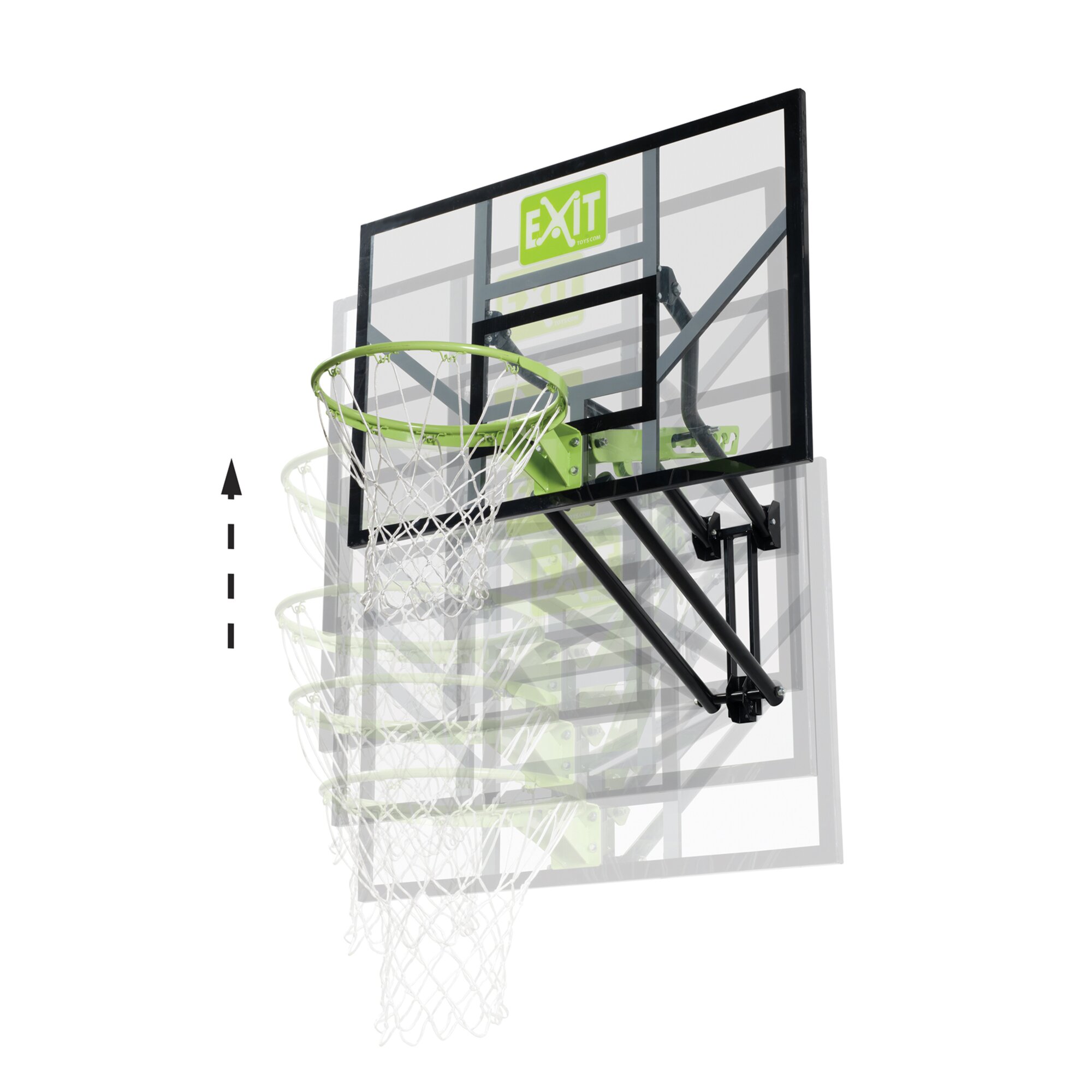 EXIT Galaxy Basketballkorb Wandmontage grün/schwarz hoch