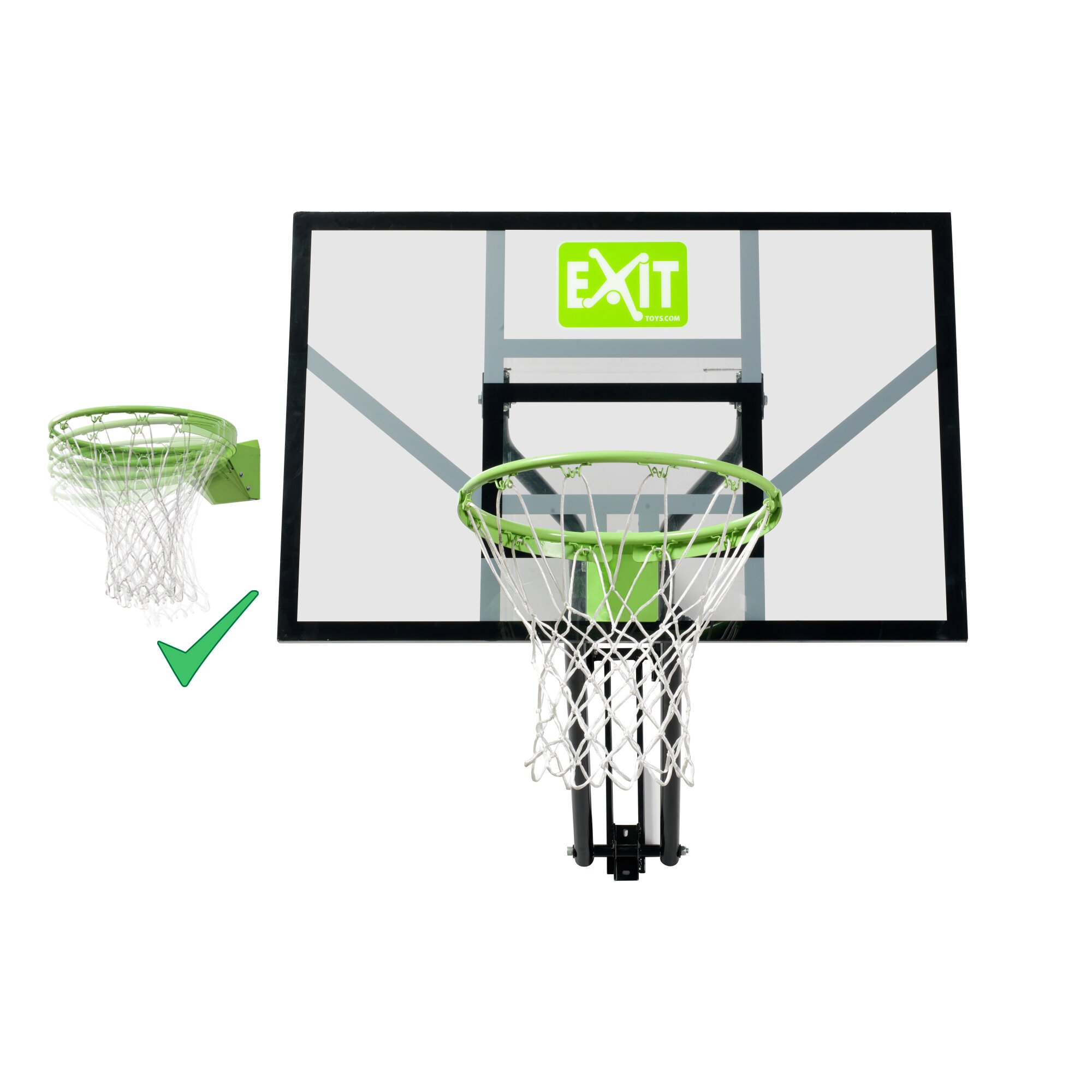 EXIT Galaxy Basketballkorb Wandmontage inkl. Dunkring grün/schwarz unten