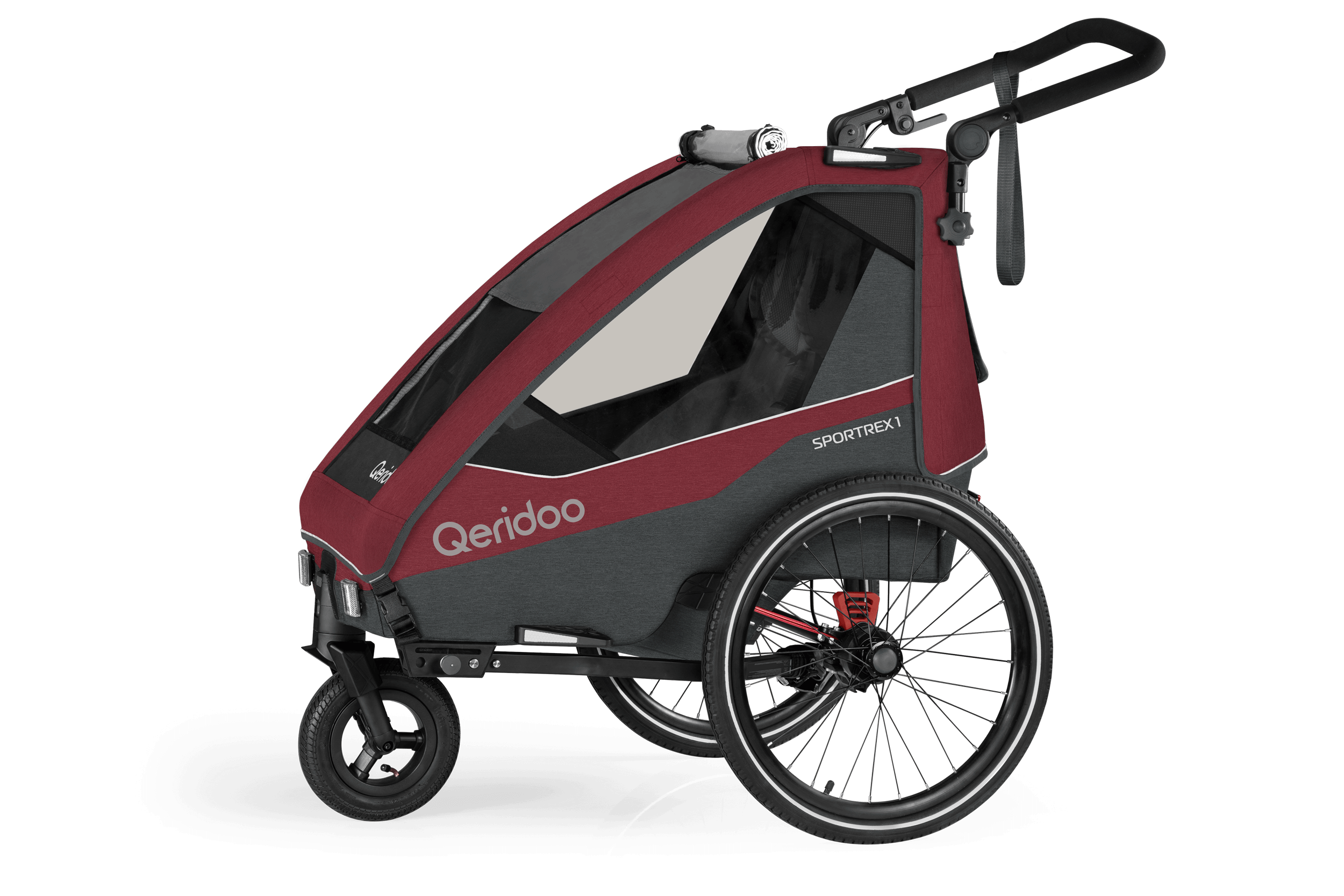 Cayenne 2023 - Einsitzer Red Sportrex 1 Qeridoo Fahrradanhänger