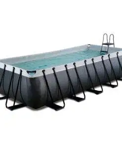 EXIT Black Leather rechteckig Pool 540x250x122cm - schwarz