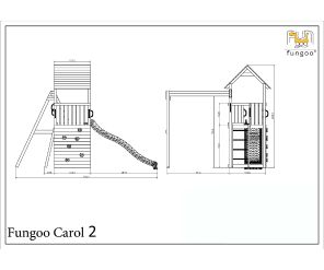 Spielturm Carol 2 aus Holz mit Rutsche, Schaukel und Kletterwand