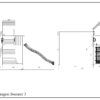 Fungoo Spielturm Boomer 3 mit Rutsche, Doppelschaukel, Kletterwand und Dach