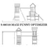 Fungoo Spielturm Maxi Funny mit 3 Türmen, Balancierbalken Rutsche und Schaukel