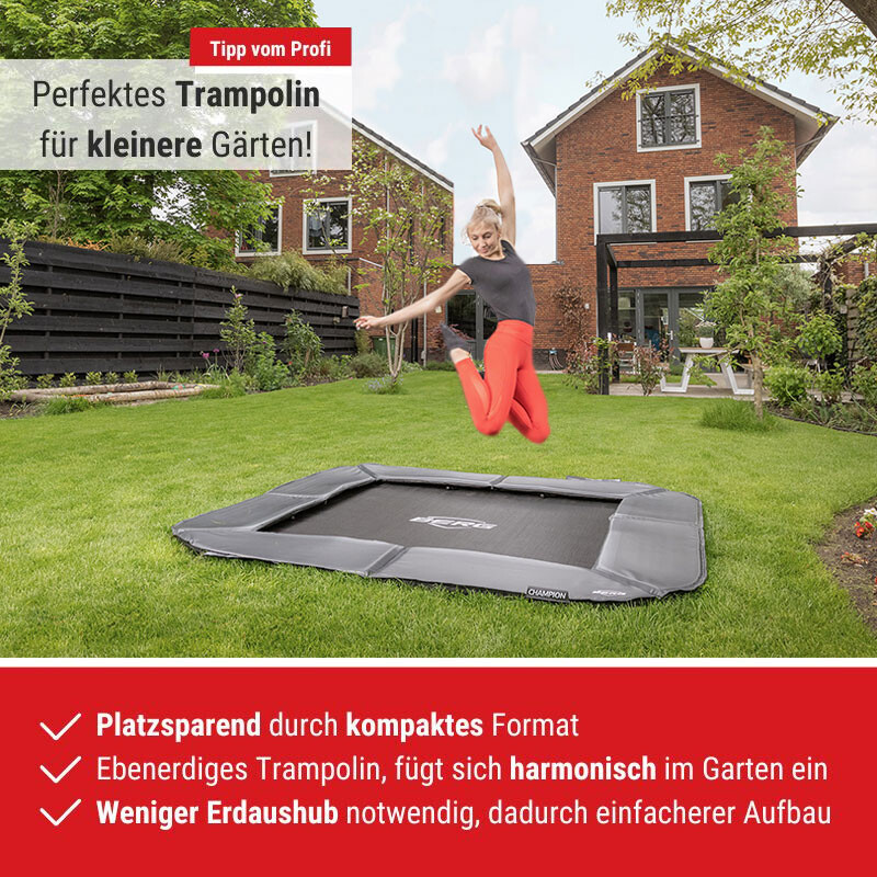 BERG Champion FlatGround 200 Bodentrampolin rechteckig grau