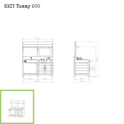 EXIT Yummy 200 Gartenküche für Kinder Maße